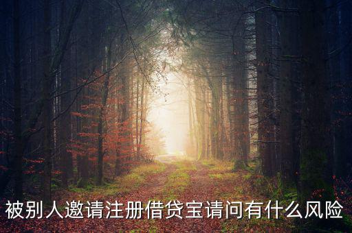 被別人邀請注冊借貸寶請問有什么風險