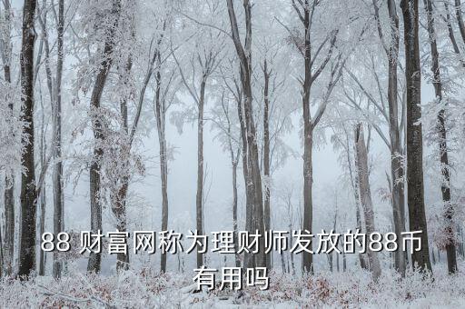 88 財富網稱為理財師發(fā)放的88幣有用嗎