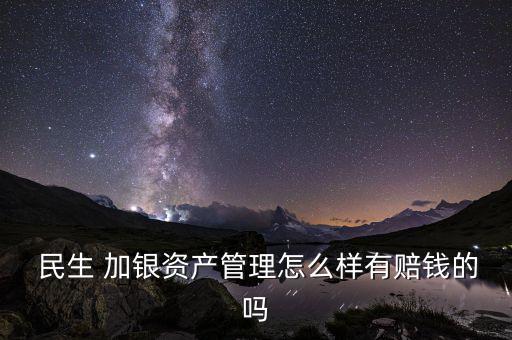  民生 加銀資產(chǎn)管理怎么樣有賠錢(qián)的嗎