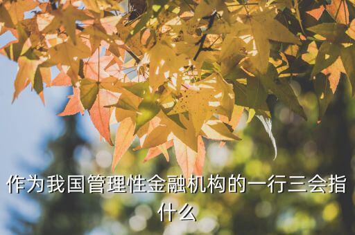 一行三會一局是指什么，作為我國管理性金融機構(gòu)的一行三會指什么