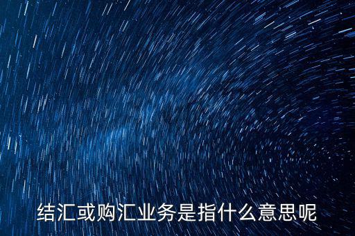 結(jié)匯購(gòu)匯是什么意思，結(jié)匯或購(gòu)匯業(yè)務(wù)是指什么意思呢