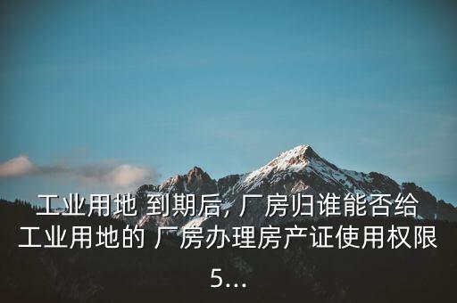 工業(yè)用地 到期后, 廠房歸誰能否給工業(yè)用地的 廠房辦理房產(chǎn)證使用權限5...