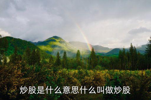 炒股票是什么意思，炒股是什么意思