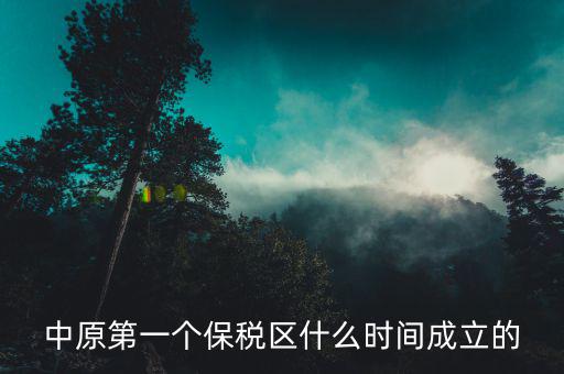 新泰保稅區(qū)什么時間投建，中原第一個保稅區(qū)什么時間成立的