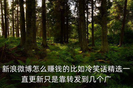 新浪微博怎么賺錢(qián)的比如冷笑話(huà)精選一直更新只是靠轉(zhuǎn)發(fā)到幾個(gè)廣