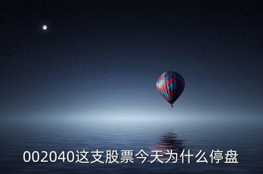 鴻博股份今天為什么停牌，002040這支股票今天為什么停盤(pán)