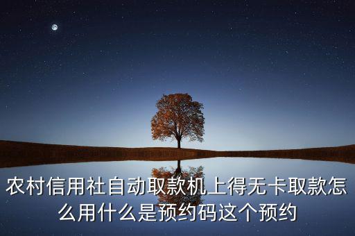 農村信用社自動取款機上得無卡取款怎么用什么是預約碼這個預約