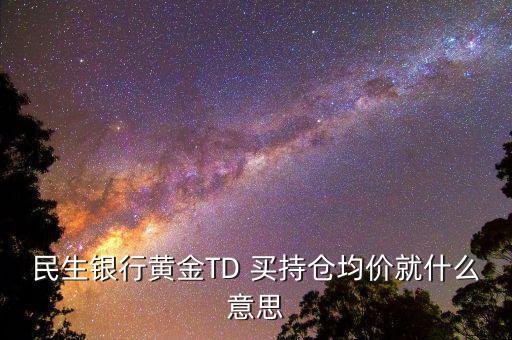 持倉均價是什么意思，民生銀行TD中持倉均價和開倉均價是什么意思