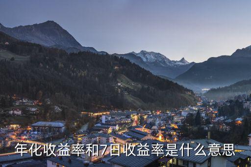 年收益率7是什么意思，年化收益率和7日收益率是什么意思