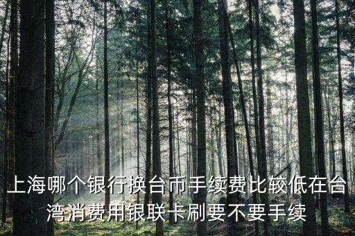 上海什么銀行可以換臺幣，上?？梢匀嗣駧艃稉Q新臺幣嗎分別是什么銀行