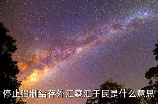 什么時(shí)候取消強(qiáng)制結(jié)匯，停止強(qiáng)制結(jié)存外匯藏匯于民是什么意思