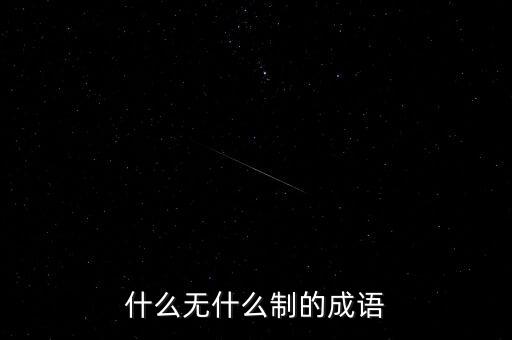 什么制不什么，成語什么無什么制