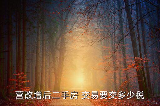 二手房營改增后買賣要上什么稅，營改增后二手房 交易要交多少稅