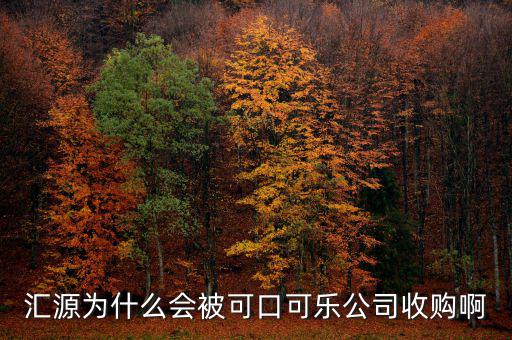 可口可樂公司為什么要收購匯源，為什么匯源會給可口可樂收購