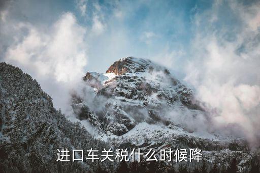 進(jìn)口車關(guān)稅什么時候降