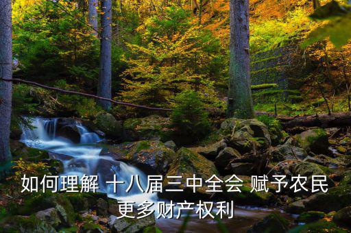 什么是農(nóng)民住房財(cái)產(chǎn)權(quán)，如何理解 十八屆三中全會(huì) 賦予農(nóng)民更多財(cái)產(chǎn)權(quán)利