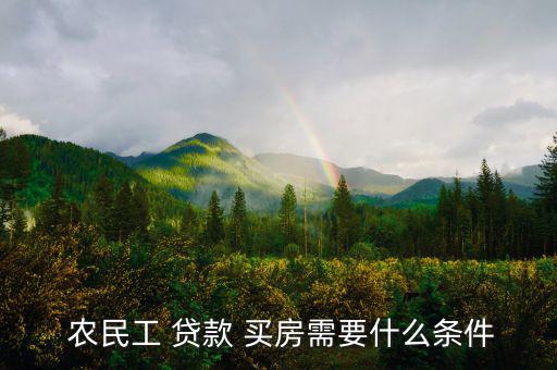  農民工 貸款 買房需要什么條件