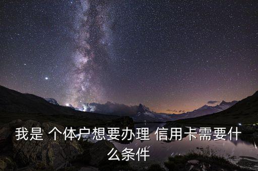 我是 個(gè)體戶(hù)想要辦理 信用卡需要什么條件