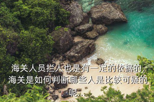  海關人員攔人也是有一定的依據的, 海關是如何判斷哪些人是比較可疑的呢...