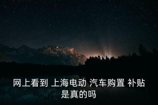 網(wǎng)上看到 上海電動(dòng) 汽車(chē)購(gòu)置 補(bǔ)貼是真的嗎