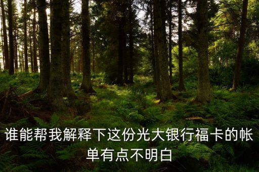 光大的賬單明細(xì)都什么意思，誰能幫我解釋下這份光大銀行?？ǖ膸斡悬c(diǎn)不明白
