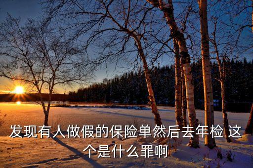 什么是做假保單，發(fā)現(xiàn)有人做假的保險(xiǎn)單然后去年檢 這個(gè)是什么罪啊