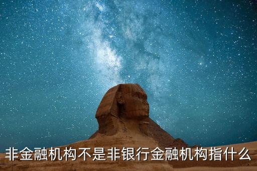 非金融機(jī)構(gòu)是什么，非金融機(jī)構(gòu)不是非銀行金融機(jī)構(gòu)指什么