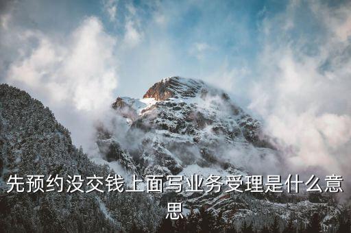 先預約沒交錢上面寫業(yè)務受理是什么意思