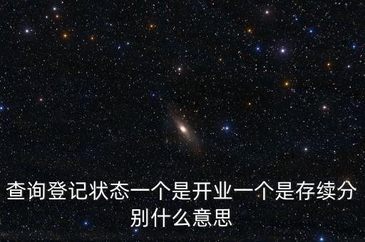登記狀態(tài)為存續(xù)是什么意思，查詢登記狀態(tài)一個是開業(yè)一個是存續(xù)分別什么意思