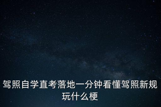 落地考是什么意思，駕照自學(xué)直考落地一分鐘看懂駕照新規(guī)玩什么梗