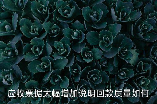 應(yīng)收票據(jù)大幅增加說(shuō)明回款質(zhì)量如何