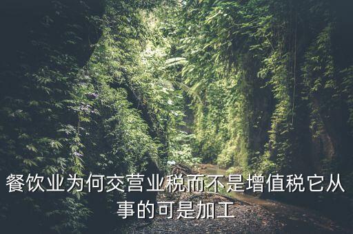 餐飲為什么營業(yè)稅，餐飲業(yè)為何交營業(yè)稅而不是增值稅它從事的可是加工