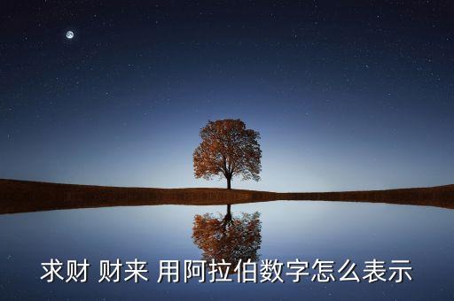 財(cái)可用什么表示，求財(cái) 財(cái)來(lái) 用阿拉伯?dāng)?shù)字怎么表示