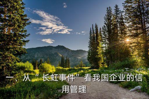 一、從“ 長虹事件”看我國企業(yè)的信用管理