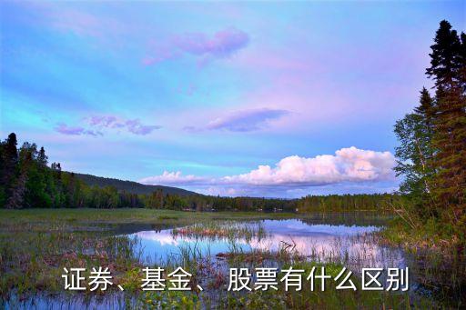  證券、基金、 股票有什么區(qū)別