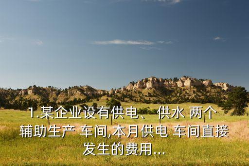 1.某企業(yè)設(shè)有供電、 供水 兩個 輔助生產(chǎn) 車間,本月供電 車間直接發(fā)生的費(fèi)用...