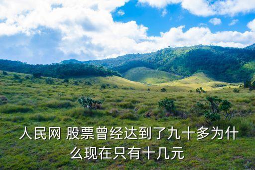  人民網(wǎng) 股票曾經(jīng)達到了九十多為什么現(xiàn)在只有十幾元