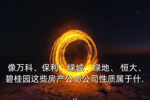 像萬科、保利、綠城、綠地、 恒大、碧桂園這些房產(chǎn)公司公司性質(zhì)屬于什...