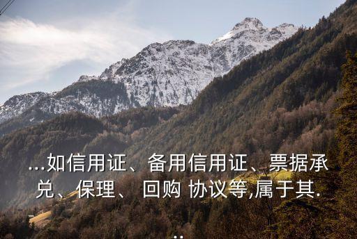 ...如信用證、備用信用證、票據(jù)承兌、保理、 回購(gòu) 協(xié)議等,屬于其...
