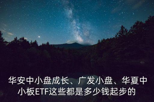  華安中小盤成長、廣發(fā)小盤、華夏中小板ETF這些都是多少錢起步的
