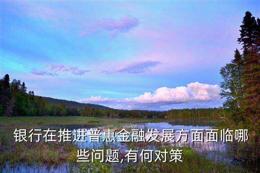  銀行在推進(jìn)普惠金融發(fā)展方面面臨哪些問題,有何對(duì)策