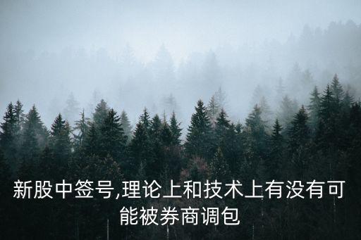 新股中簽號,理論上和技術上有沒有可能被券商調包