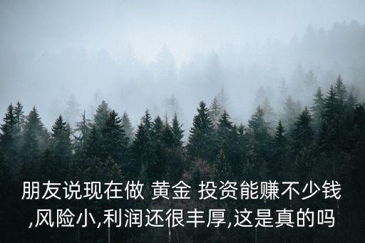 朋友說現(xiàn)在做 黃金 投資能賺不少錢,風(fēng)險(xiǎn)小,利潤(rùn)還很豐厚,這是真的嗎