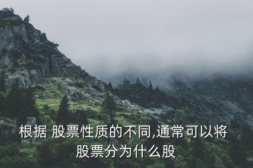根據(jù) 股票性質(zhì)的不同,通常可以將 股票分為什么股