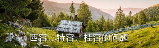 西容、特容、桂容的問(wèn)題