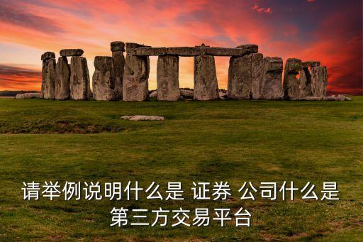 請(qǐng)舉例說(shuō)明什么是 證券 公司什么是第三方交易平臺(tái)