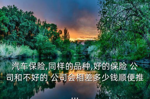 汽車(chē)保險(xiǎn),同樣的品種,好的保險(xiǎn) 公司和不好的 公司會(huì)相差多少錢(qián)順便推...