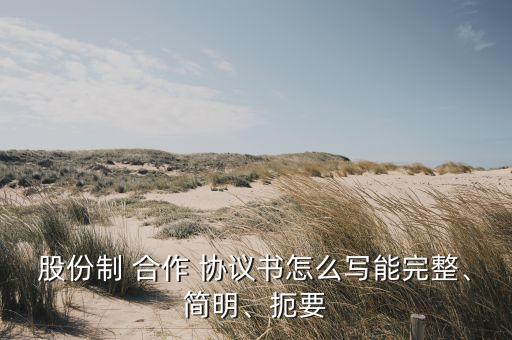 股份制 合作 協(xié)議書怎么寫能完整、簡(jiǎn)明、扼要
