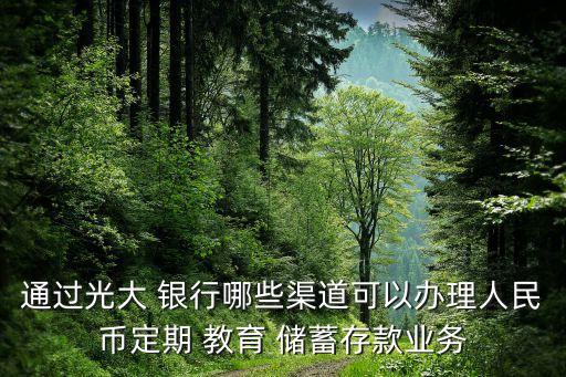 通過光大 銀行哪些渠道可以辦理人民幣定期 教育 儲蓄存款業(yè)務