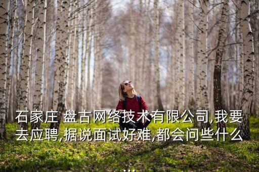 石家莊 盤古網(wǎng)絡(luò)技術(shù)有限公司,我要去應(yīng)聘,據(jù)說(shuō)面試好難,都會(huì)問(wèn)些什么...